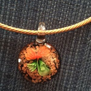 Gold plated choker with pendant